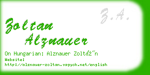 zoltan alznauer business card